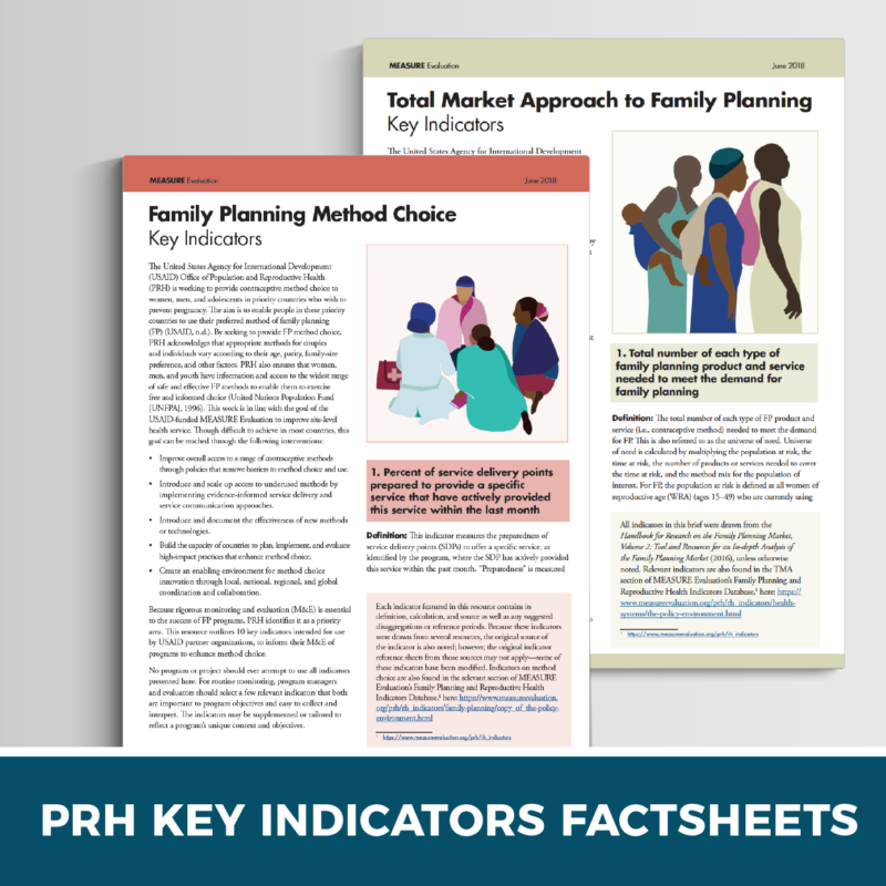 PRH Key Indicators Factsheet Series, USAID