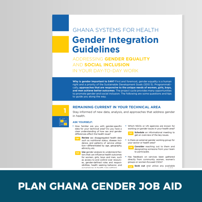 PLAN Ghana Gender Integration Job Aid